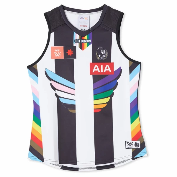 Collingwood Magpies 2023 Mens Season 8 AFLW Pride Guernsey