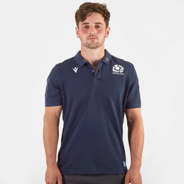 Macron Scotland 2019 2020 Travel Rugby Polo Shirt