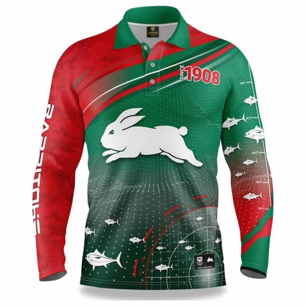 South Sydney Rabbitohs 2022 Mens Fishfinder Fishing Shirt