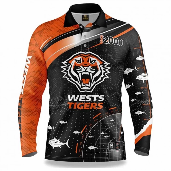 Wests Tigers 2022 Mens Fishfinder Fishing Shirt